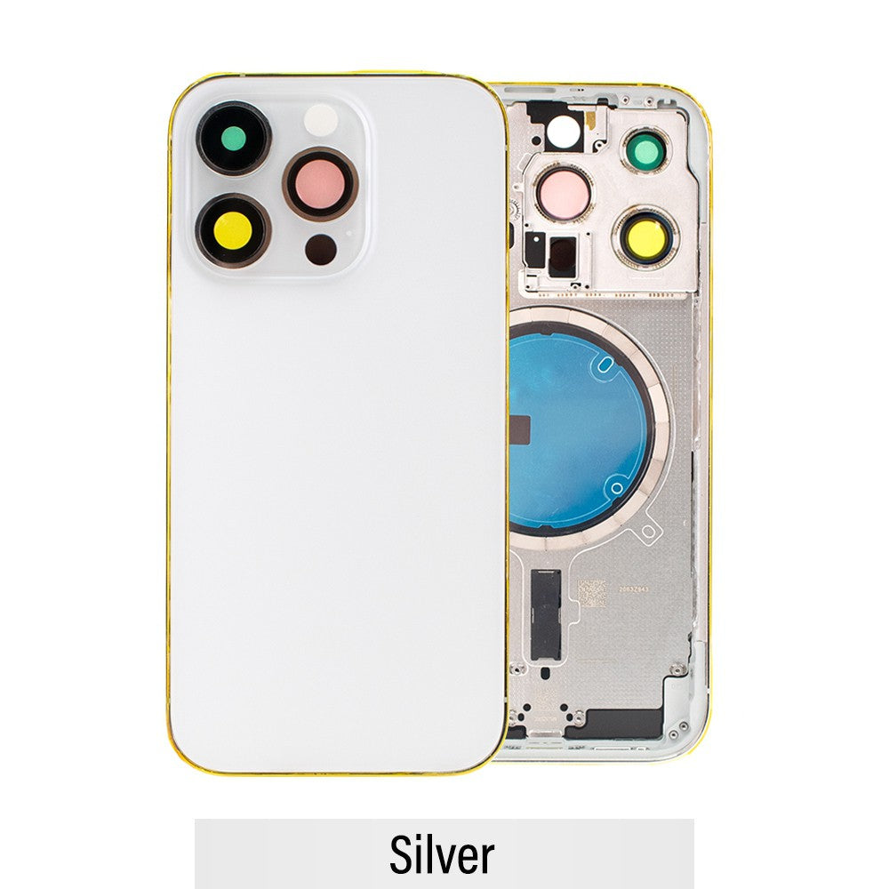 Rear Housing for iPhone 14 Pro (NO LOGO)-Silver Rear Housing for iPhone 14 Pro (NO LOGO)-Silver